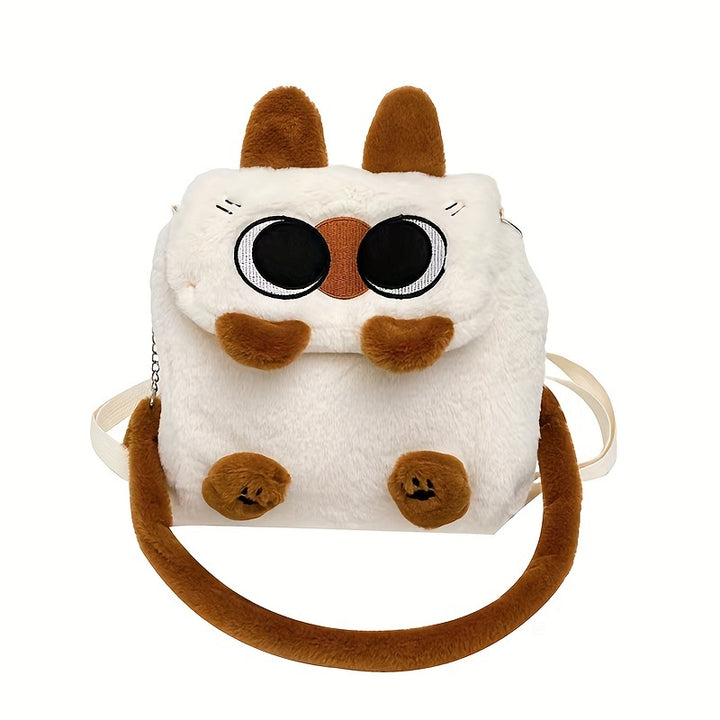 Cute Cartoon Siamese Cat Plush Bag Versatile Portable Messenger Bag Japanese Ins Style Anime Doll Backpack Backpack