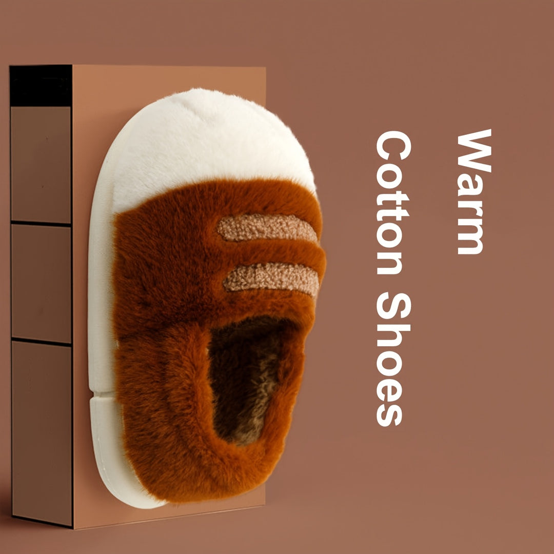[Cat Paw Slippers] Warm Cartoon Cat Paw Style Slippers - Women's Plush Flat Shoes for Home