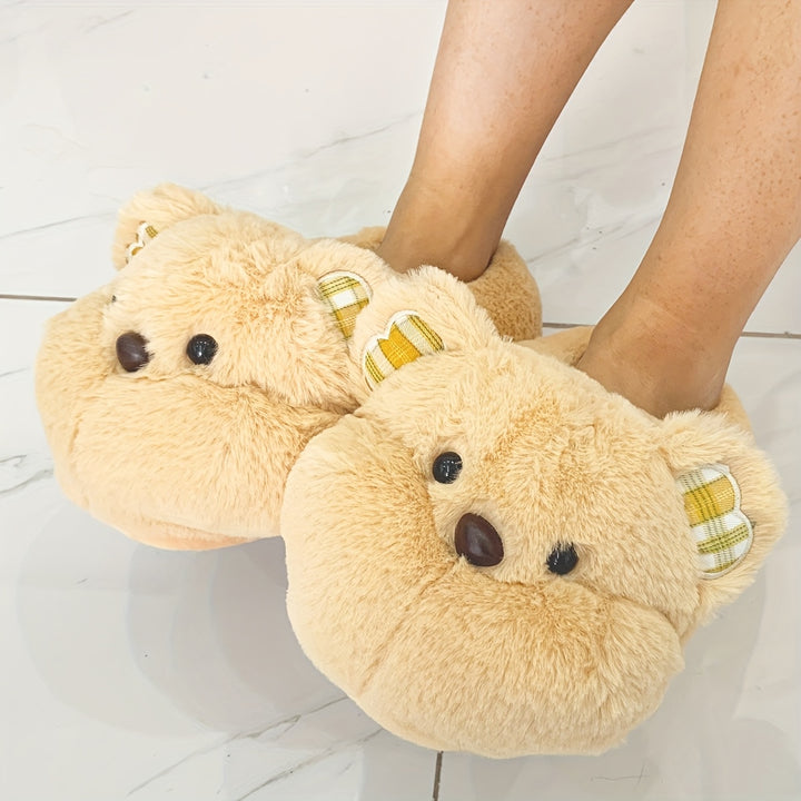 Cute Animal Plush Indoor Slippers, Comfortable Animal Bedroom Slippers, Soft Home Shoes, Easter Creative Gift For Outdoor Use