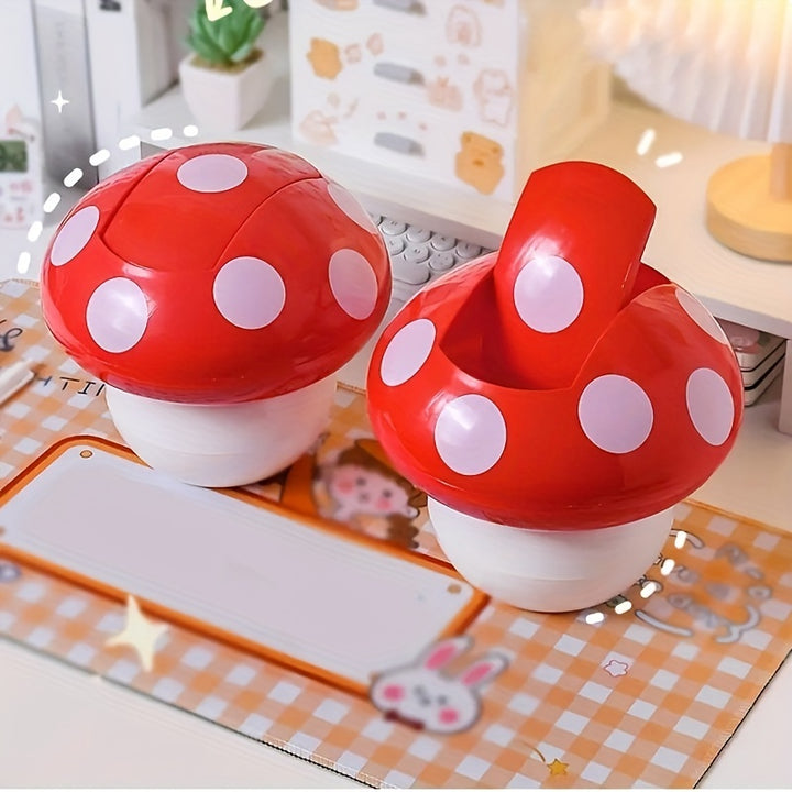 1pc Cute Mushroom Trash Can - Multifunctional, Desktop Decorative Paper Basket for Household Storage