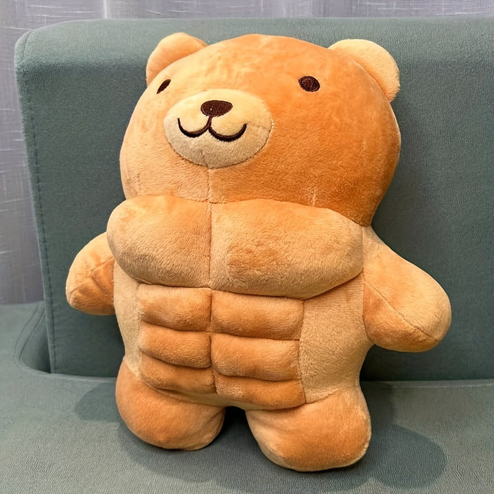 [11.8" Soft Teddy Bear Plush] Adorable 11.8" Muscle Teddy Bear Plush Toy - Soft, Cuddly Stuffed Animal Pillow for Youngsters & Adults - Perfect for Christmas, Birthday Gifts