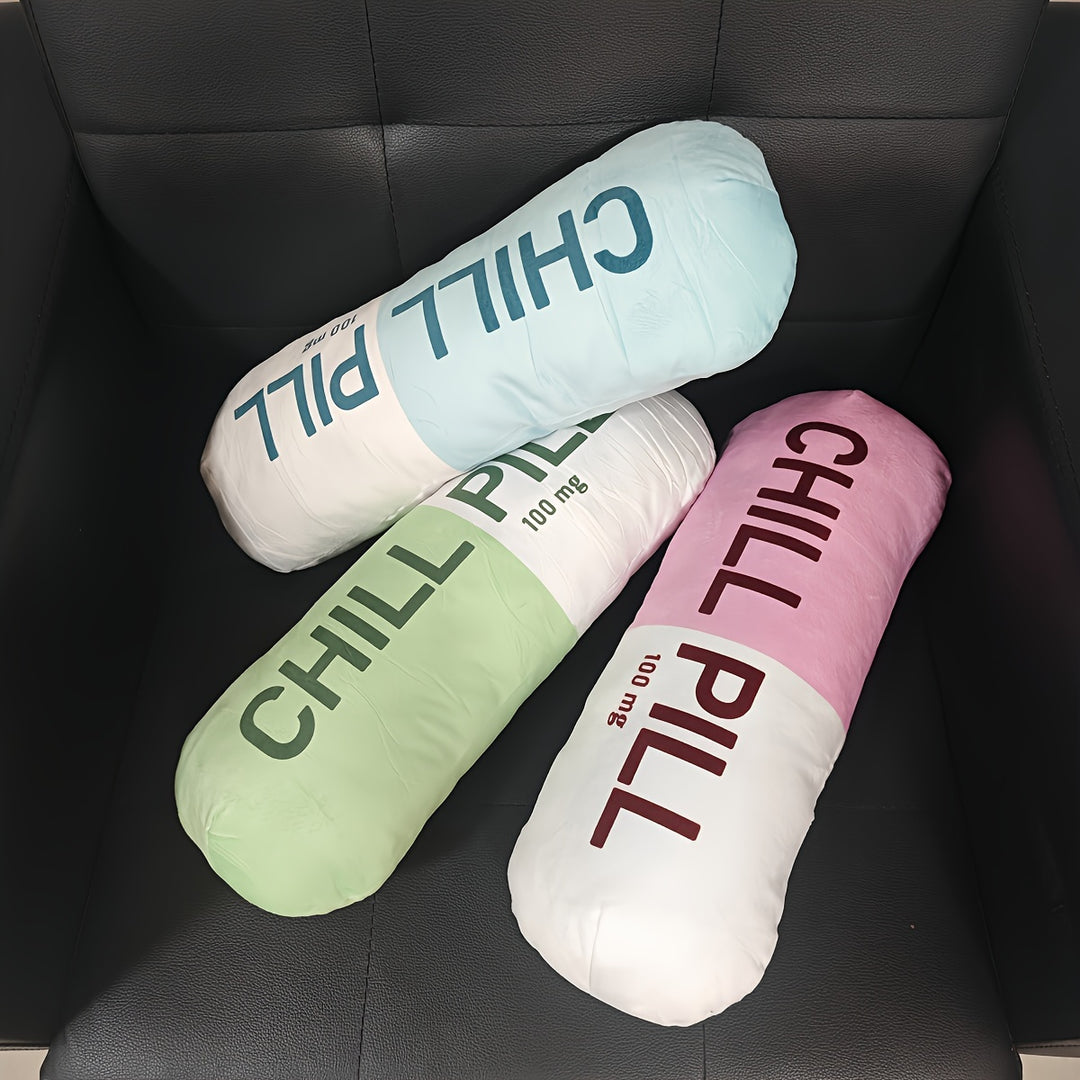 Chill Pill Pillow - Decorative Chill Pillows for Preppy Room Decor Home Decor - Funny Cushions, Seat Cushions, Footrests, Birthday Gifts for Teacher, Doctor, Nurse, Lawyer Student, Best Friend, Sister, Mother's Day Gifts, Easter Gifts