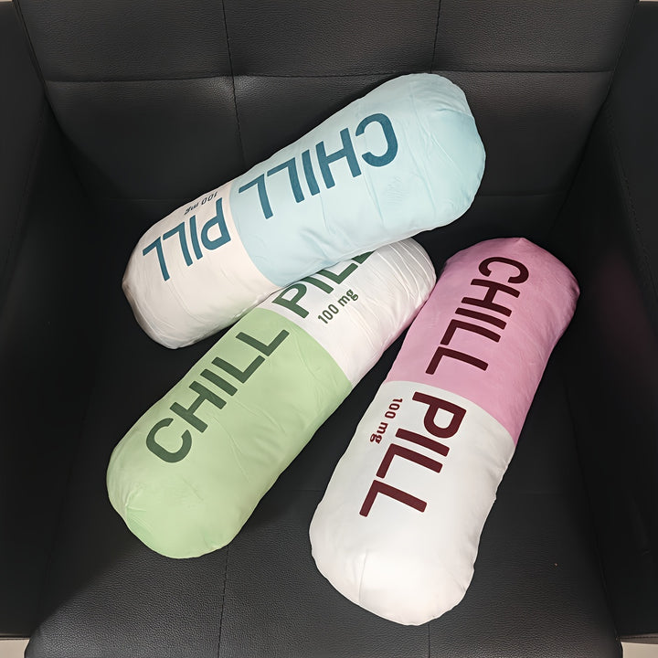 Chill Pill Pillow - Decorative Chill Pillows for Preppy Room Decor Home Decor - Funny Cushions, Seat Cushions, Footrests, Birthday Gifts for Teacher, Doctor, Nurse, Lawyer Student, Best Friend, Sister, Mother's Day Gifts, Easter Gifts