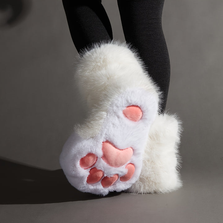 Fursuit-KIG Paw Pad Slippers - Ultra Soft Plush Anti-Skid Slip-Ons with Hoof Detail, Warm Indoor Shoes for Men & Women, Perfect for Summer Air Conditioning, Cosplay & Parties, Indoor Comfort Shoes | Playful Paw Design | Soft Texture