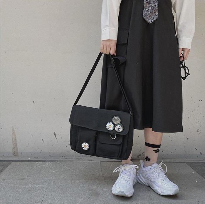 Solid Color Multi-Pocket Crossbody Bags