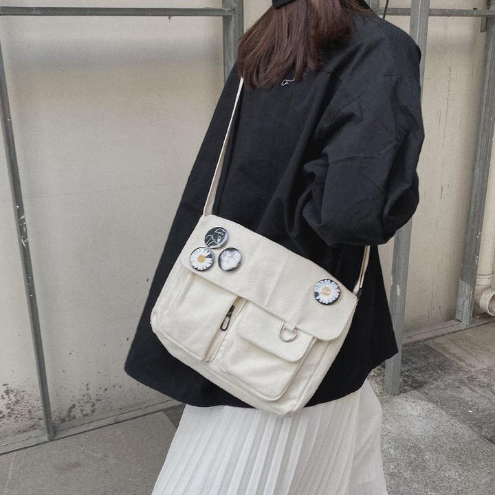 Solid Color Multi-Pocket Crossbody Bags