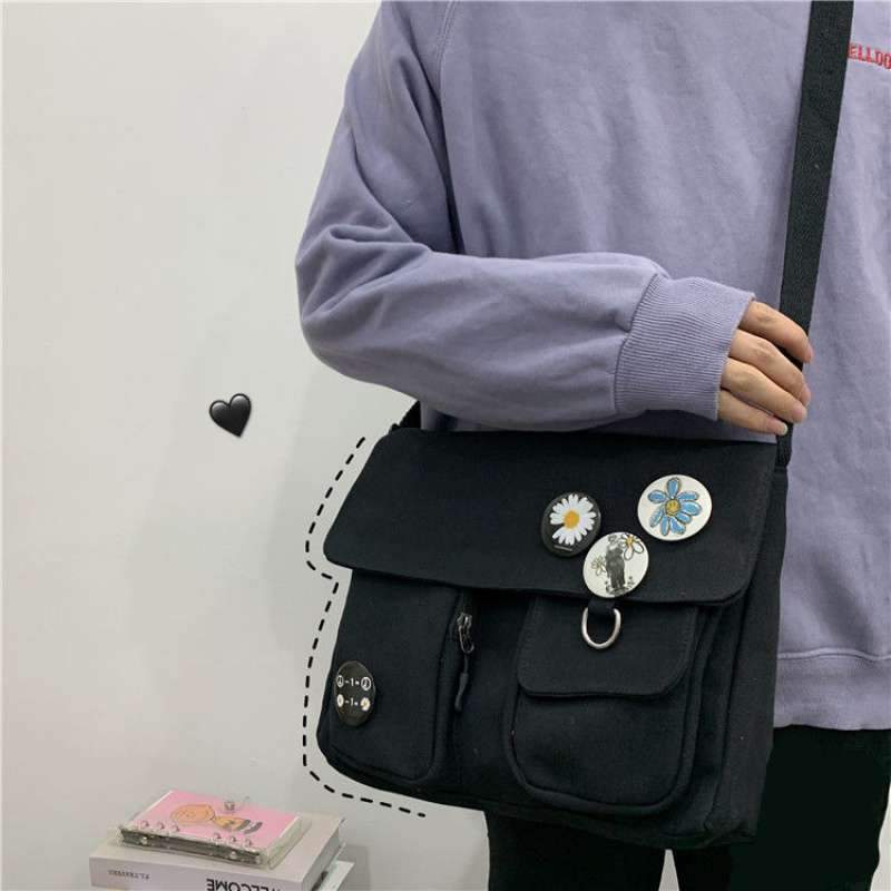 Solid Color Multi-Pocket Crossbody Bags