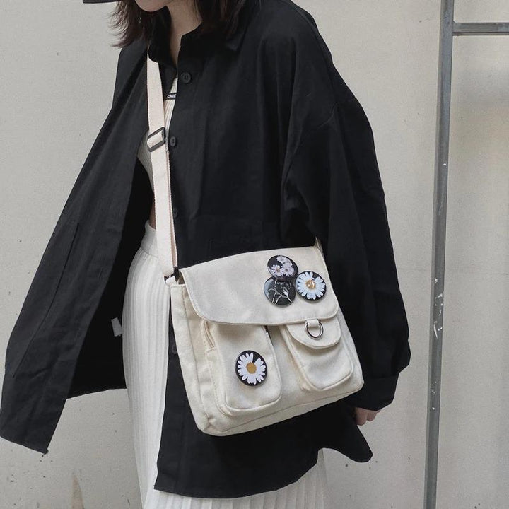 Solid Color Multi-Pocket Crossbody Bags
