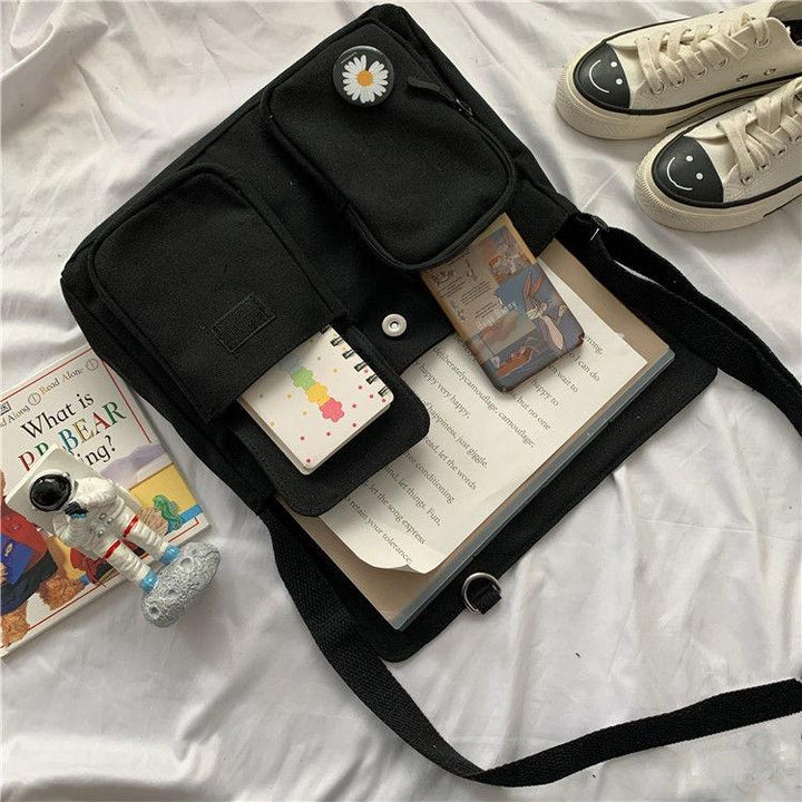 Solid Color Multi-Pocket Crossbody Bags
