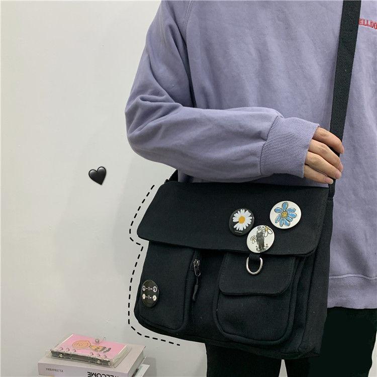 Solid Color Multi-Pocket Crossbody Bags