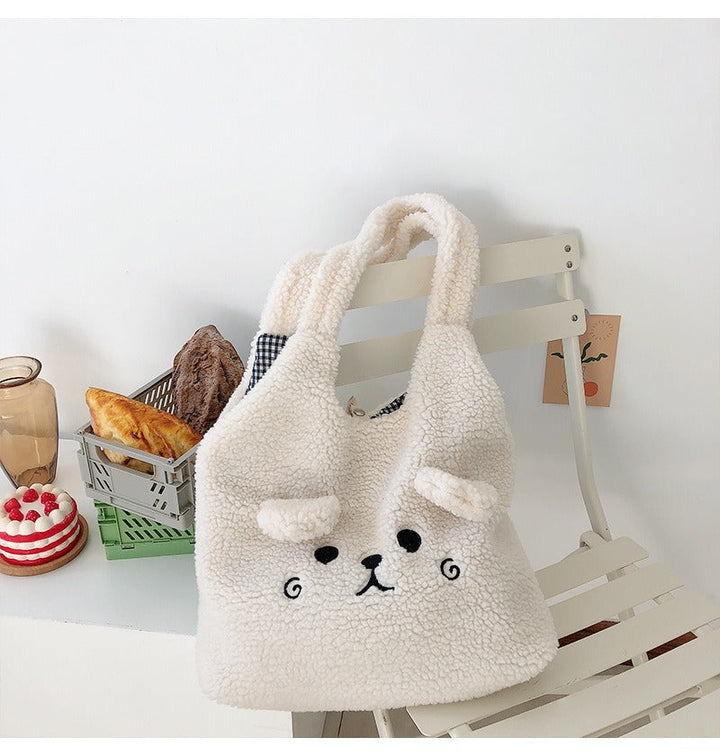 Ultra Soft Teddy Bear Face Tote Bags