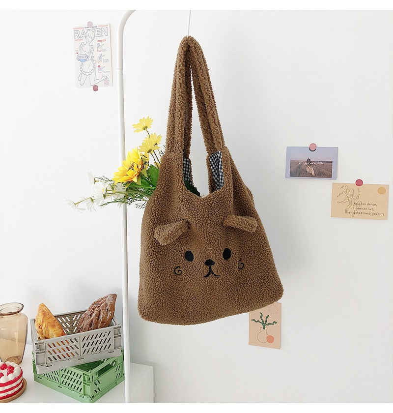 Ultra Soft Teddy Bear Face Tote Bags