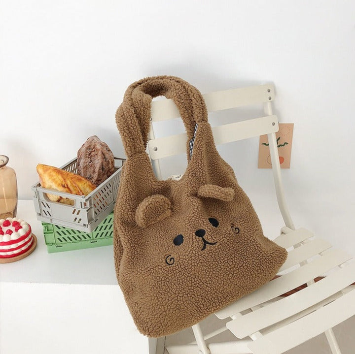 Ultra Soft Teddy Bear Face Tote Bags